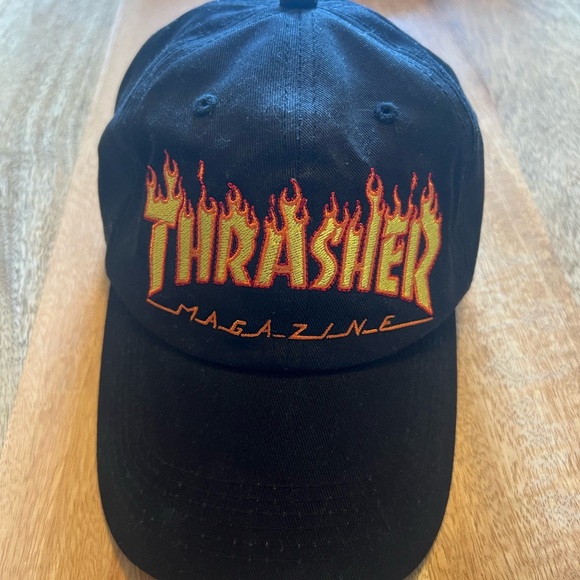 Thrasher Black Hat with Red and Yellow Logo Trad - Picture 2 of 8